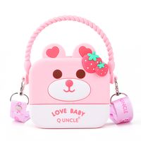 Kid's Small All Seasons Silica Gel Animal Cute Square Zipper Handbag sku image 4