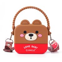 Kid's Small All Seasons Silica Gel Animal Cute Square Zipper Handbag sku image 8