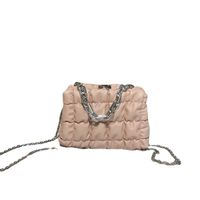 Women's Small Summer Pu Leather Solid Color Lingge Folds Cute Square Zipper Chain Bag main image 2