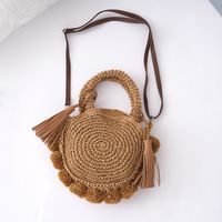 Women's Medium Summer Straw Vacation Handbag sku image 1