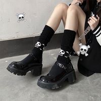 Women's Lolita Skull Polyester Cotton Polyacrylonitrile Fiber Mesh Over The Knee Socks A Pair main image 4