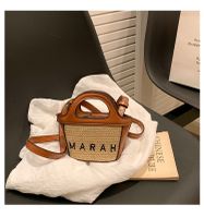 Women's Mini Summer Pu Leather Straw Letter Cute Zipper Handbag sku image 2