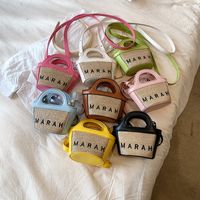 Women's Mini Summer Pu Leather Straw Letter Cute Zipper Handbag main image 6