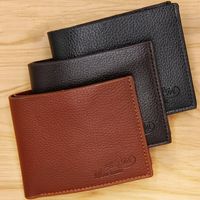Men's Letter Solid Color Pu Leather Open Wallets main image 1