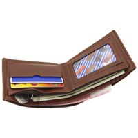 Men's Letter Solid Color Pu Leather Open Wallets main image 3