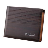 Men's Stripe Solid Color Pu Leather Open Wallets sku image 2