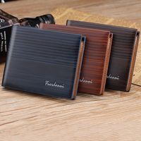 Men's Stripe Solid Color Pu Leather Open Wallets main image 1