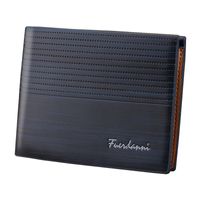 Men's Stripe Solid Color Pu Leather Open Wallets sku image 3