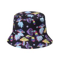 Women's Hip-hop Bear Printing Flat Eaves Bucket Hat sku image 10