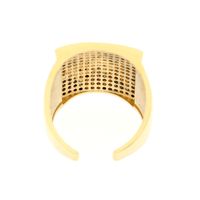 Shiny Square Copper Inlay Zircon Gold Plated Wide Band Ring Open Ring main image 2