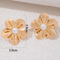 Wholesale Jewelry 1 Pair Sweet Flower Alloy Artificial Pearls Ear Studs main image 5