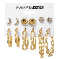 Fashion Star Butterfly Twist Imitation Pearl Alloy Rhinestone Women's Earrings 1 Set sku image 30