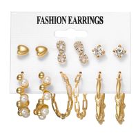 Fashion Star Butterfly Twist Imitation Pearl Alloy Rhinestone Women's Earrings 1 Set sku image 25