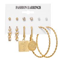 Fashion Star Butterfly Twist Imitation Pearl Alloy Rhinestone Women's Earrings 1 Set sku image 35