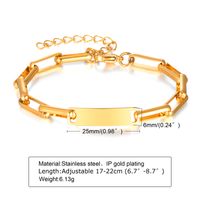 IG Style Simple Style Rectangle 304 Stainless Steel 18K Gold Plated Bracelets In Bulk sku image 3