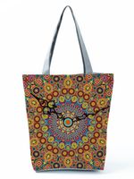 Women's Vintage Style Flower Polyester Shopping Bags sku image 6