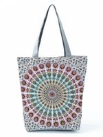 Women's Vintage Style Flower Polyester Shopping Bags sku image 1