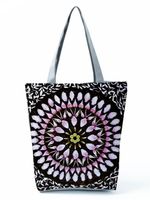 Women's Vintage Style Flower Polyester Shopping Bags sku image 5