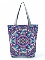 Women's Vintage Style Flower Polyester Shopping Bags sku image 3