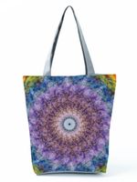 Women's Vintage Style Flower Polyester Shopping Bags sku image 4