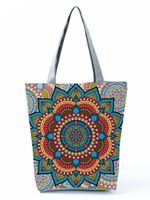 Women's Vintage Style Flower Polyester Shopping Bags sku image 8
