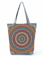 Women's Vintage Style Flower Polyester Shopping Bags sku image 7