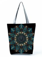 Women's Vintage Style Flower Polyester Shopping Bags sku image 11