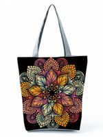 Women's Vintage Style Flower Polyester Shopping Bags sku image 12