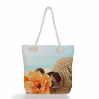 Women's Classic Style Flower Canvas Shopping Bags sku image 8