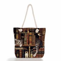 Women's Classic Style Cat Canvas Shopping Bags main image 2