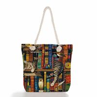 Women's Classic Style Cat Canvas Shopping Bags sku image 5