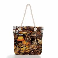 Women's Classic Style Cat Canvas Shopping Bags sku image 15