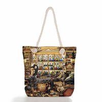 Women's Classic Style Cat Canvas Shopping Bags sku image 10