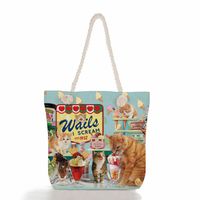 Women's Classic Style Cat Canvas Shopping Bags sku image 20