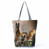 Women's Classic Style Dog Polyester Shopping Bags sku image 3