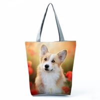 Women's Classic Style Dog Polyester Shopping Bags sku image 6