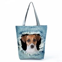 Women's Classic Style Dog Polyester Shopping Bags sku image 7