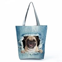 Women's Classic Style Dog Polyester Shopping Bags sku image 16