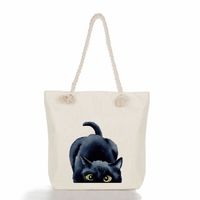 Women's Classic Style Cat Canvas Shopping Bags sku image 6