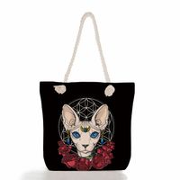 Women's Classic Style Cat Canvas Shopping Bags sku image 34