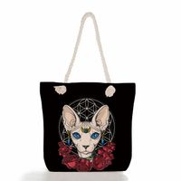 Women's Classic Style Cat Canvas Shopping Bags main image 2