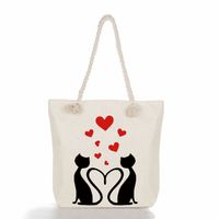 Women's Classic Style Cat Canvas Shopping Bags sku image 18
