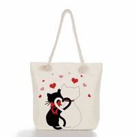 Women's Classic Style Cat Canvas Shopping Bags sku image 21