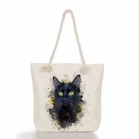 Women's Classic Style Cat Canvas Shopping Bags sku image 8