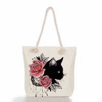 Women's Classic Style Cat Canvas Shopping Bags sku image 25
