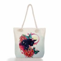 Women's Classic Style Cat Canvas Shopping Bags sku image 11