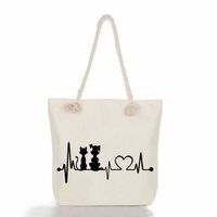 Women's Classic Style Cat Canvas Shopping Bags sku image 30