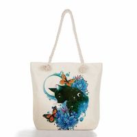 Women's Classic Style Cat Canvas Shopping Bags sku image 23