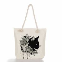 Women's Classic Style Cat Canvas Shopping Bags sku image 28