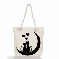 Women's Classic Style Cat Canvas Shopping Bags sku image 19